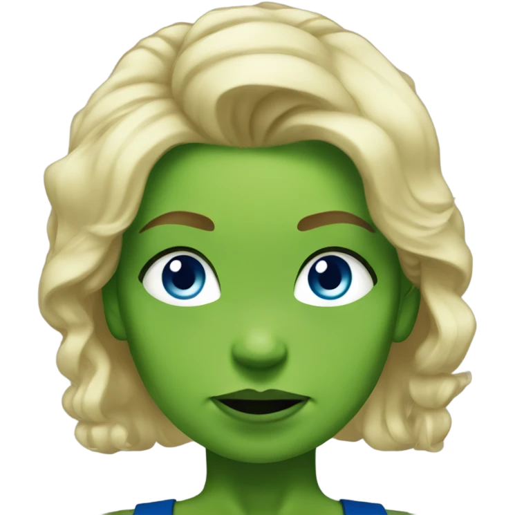 Female hulk with blonde hair and blue eyes emoji