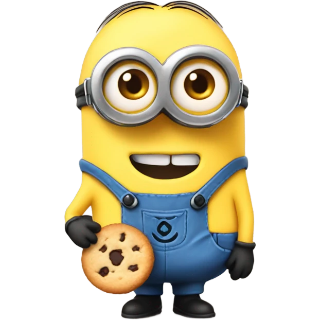 Minion with a cookie emoji