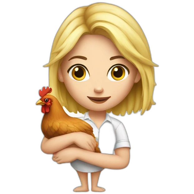 Sexy white girl holding chicken beats emoji