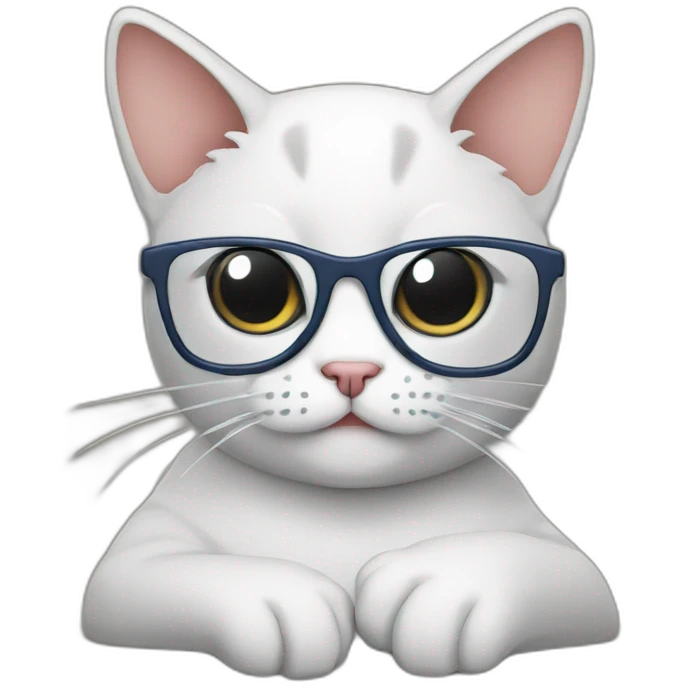 cat behind a laptop with glasses emoji