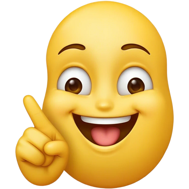 Смеющийся смайлик с пальцем emoji