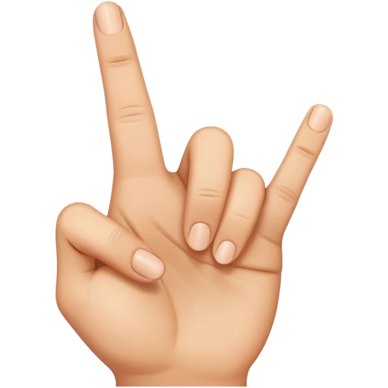 Hand with middle finger down, rest of fingers up emoji