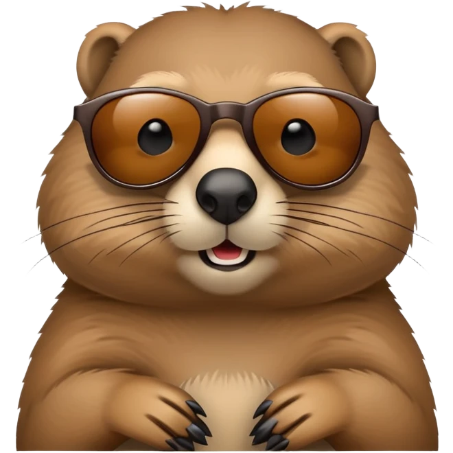 groundhog wearing sunglasses, cool emoji