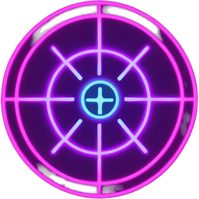 crosshair glowing neon emoji
