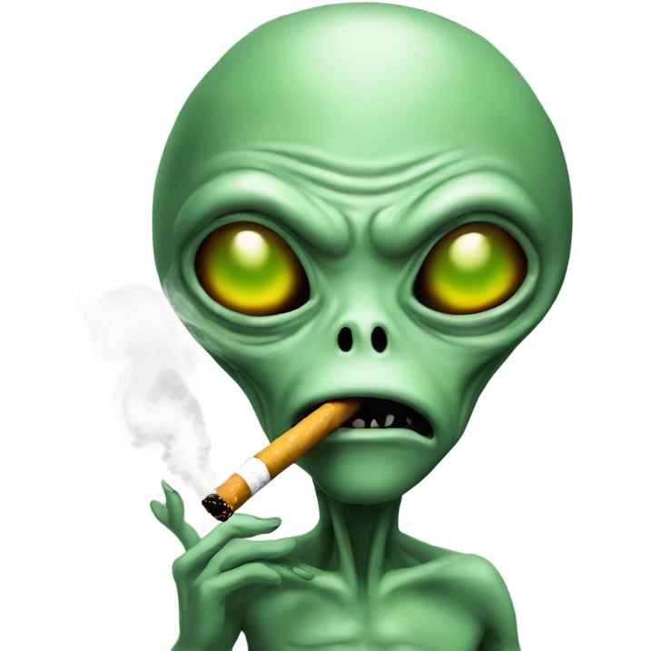 Alien smoking emoji