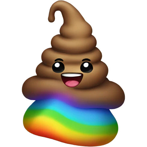 Poop with rainbow hat  emoji
