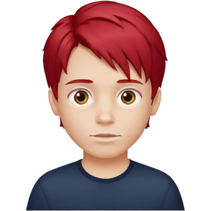 Cherry red hair color for boys with middle parting emoji