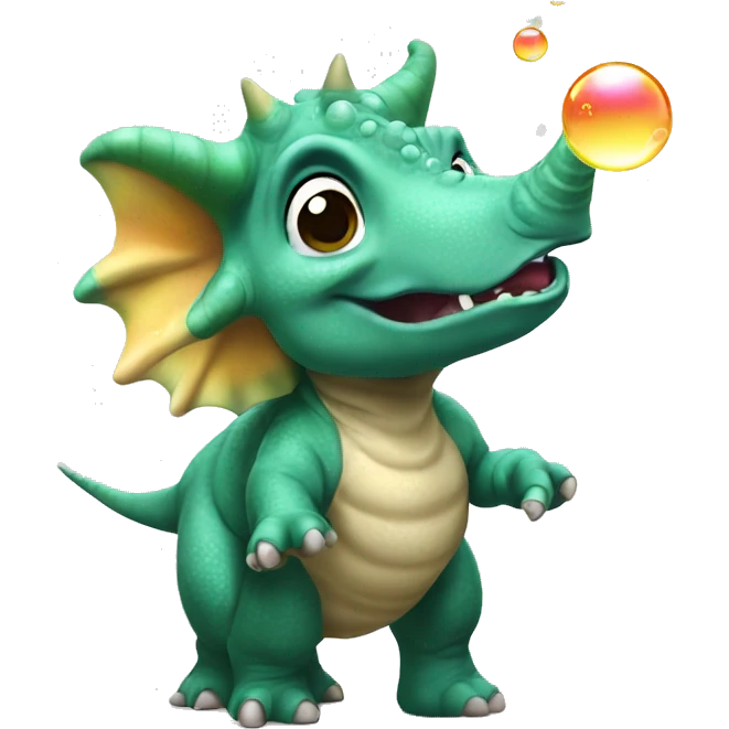 Triceratops blowing bubbles emoji