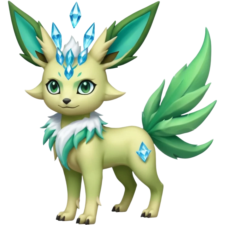 Vul-Amaura-Leafeon-Fakémon-Digimon-fusion (full body) emoji