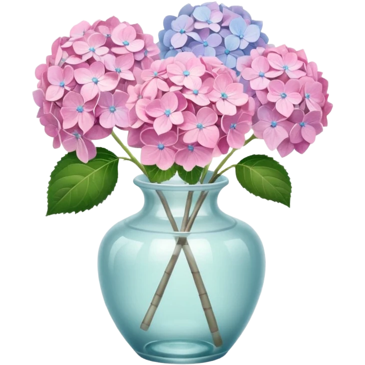 Pink Pastel Aesthetic Hydrangeas In A Vintage Vase emoji