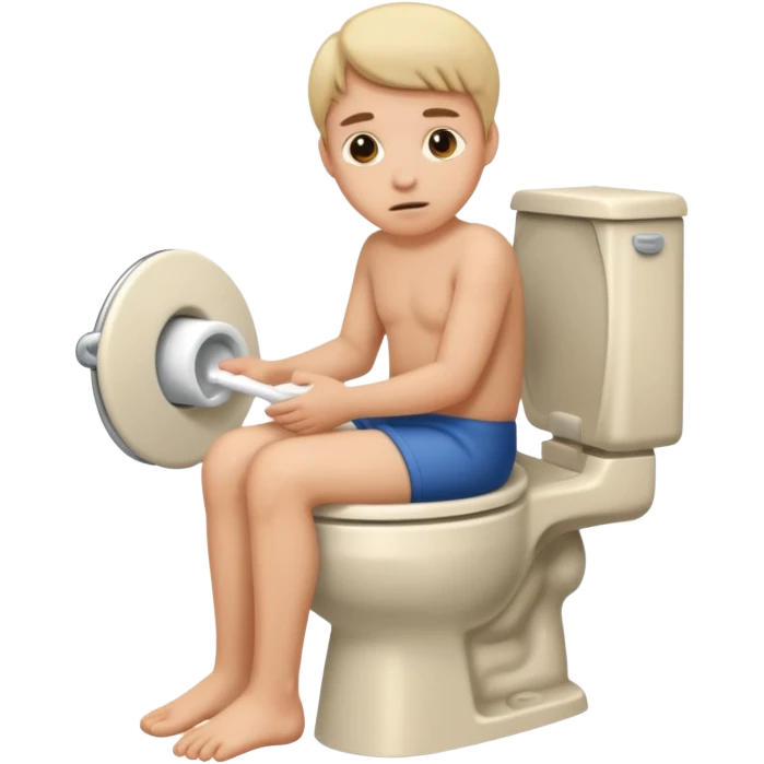 Pooping on a toilet emoji