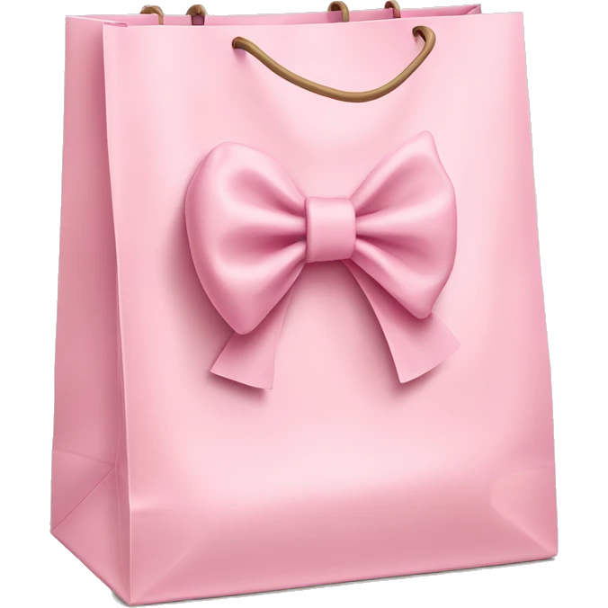 light pink shopping bag with bow emoji