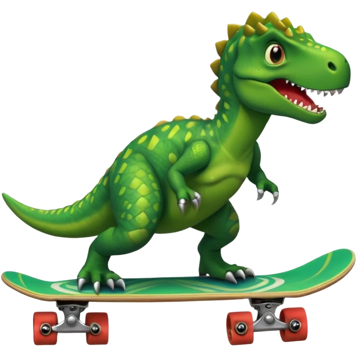 Dinosaur on a skateboard emoji