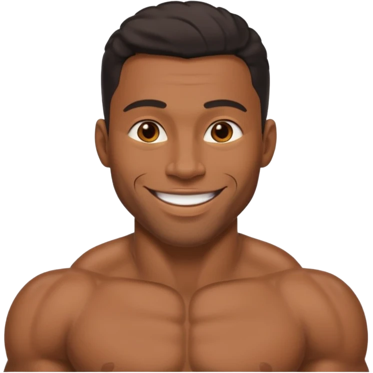 Black guy with muscles emoji