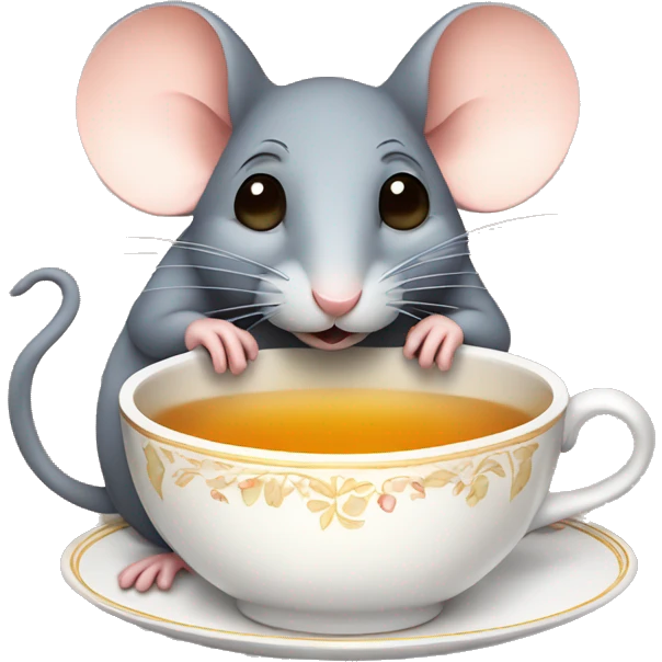 Mouse with a cup of tea emoji
