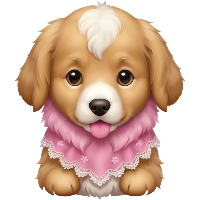 puppy with a pink lace emoji