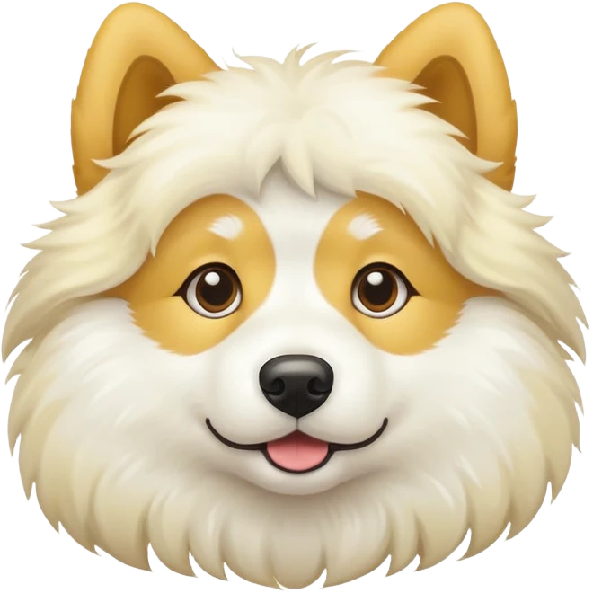 Yellow and white dog emoji