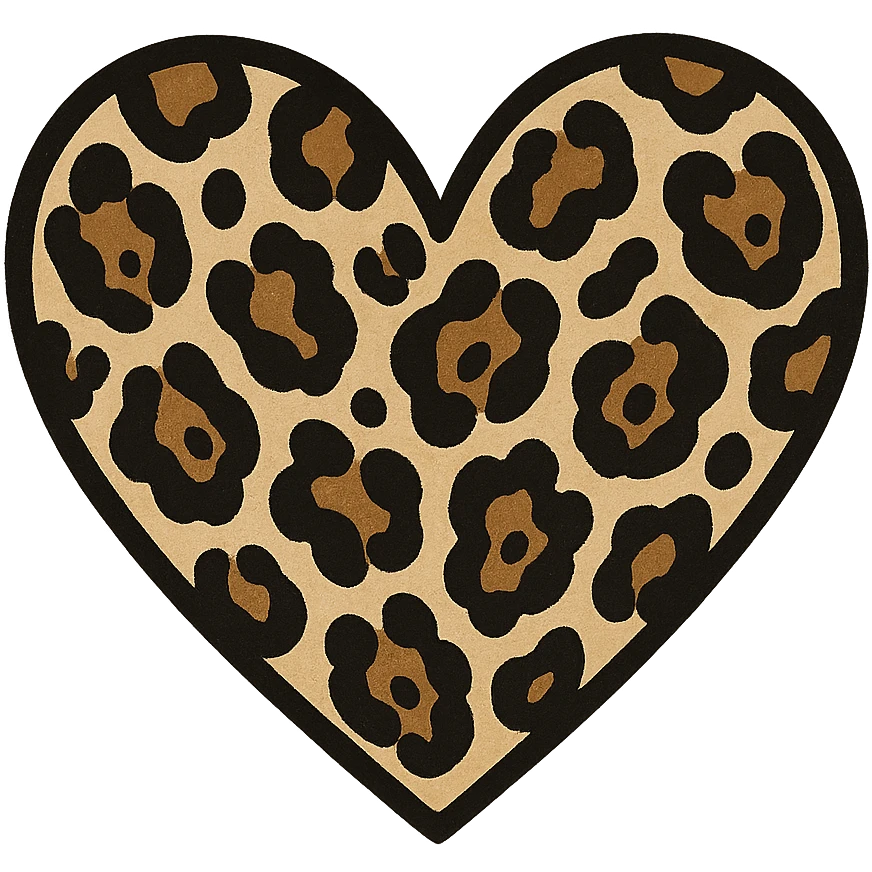 leopard print heart, style 8 emoji