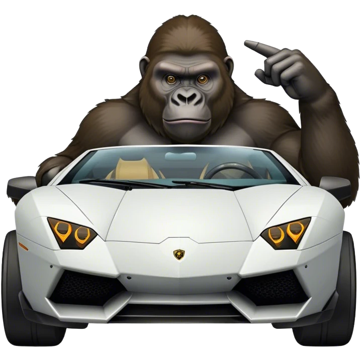 gorilla driving lambo emoji