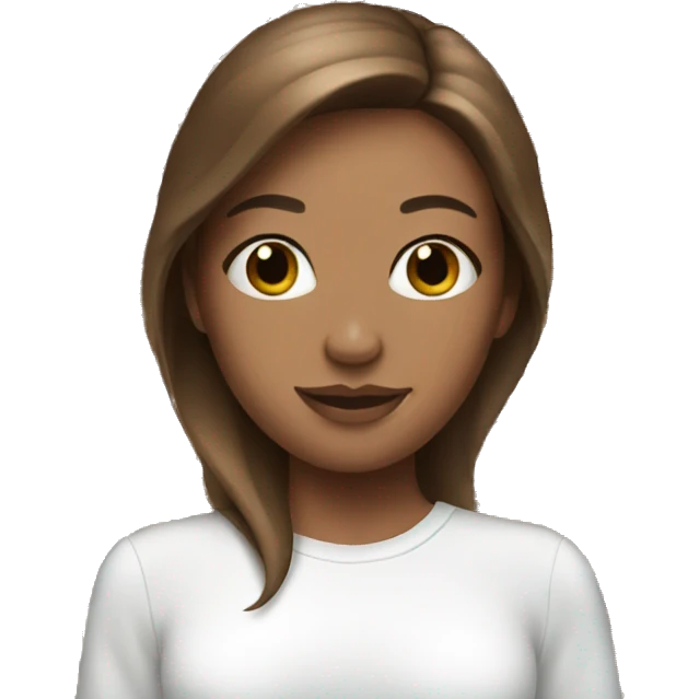 white girl with brown hair applying cream on face  emoji
