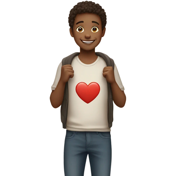 boy making heart shape hands emoji