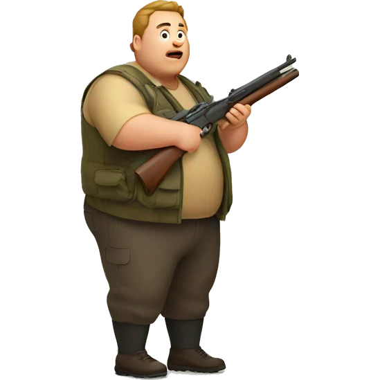 Fat guy hunting emoji