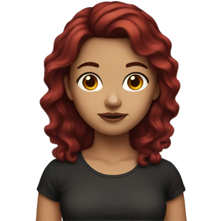 Girl with dark red hair Mexican  emoji