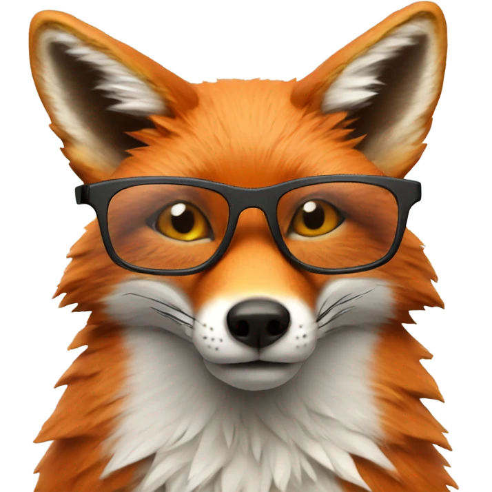 fox in artificial glasses emoji