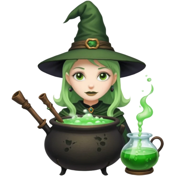 green witch cooking potion emoji