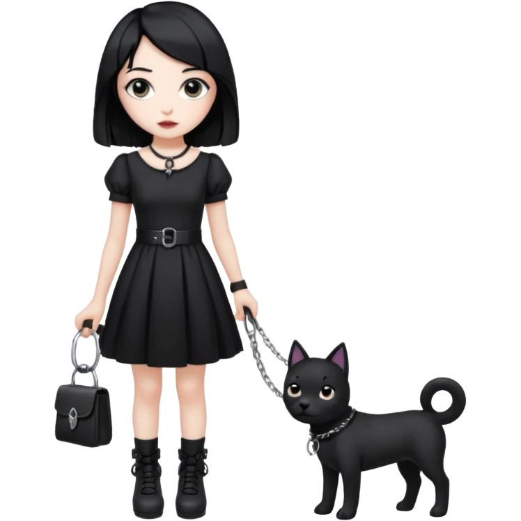 Homme 4 pattes fille Gothique derrière qui le tien en laisse  emoji