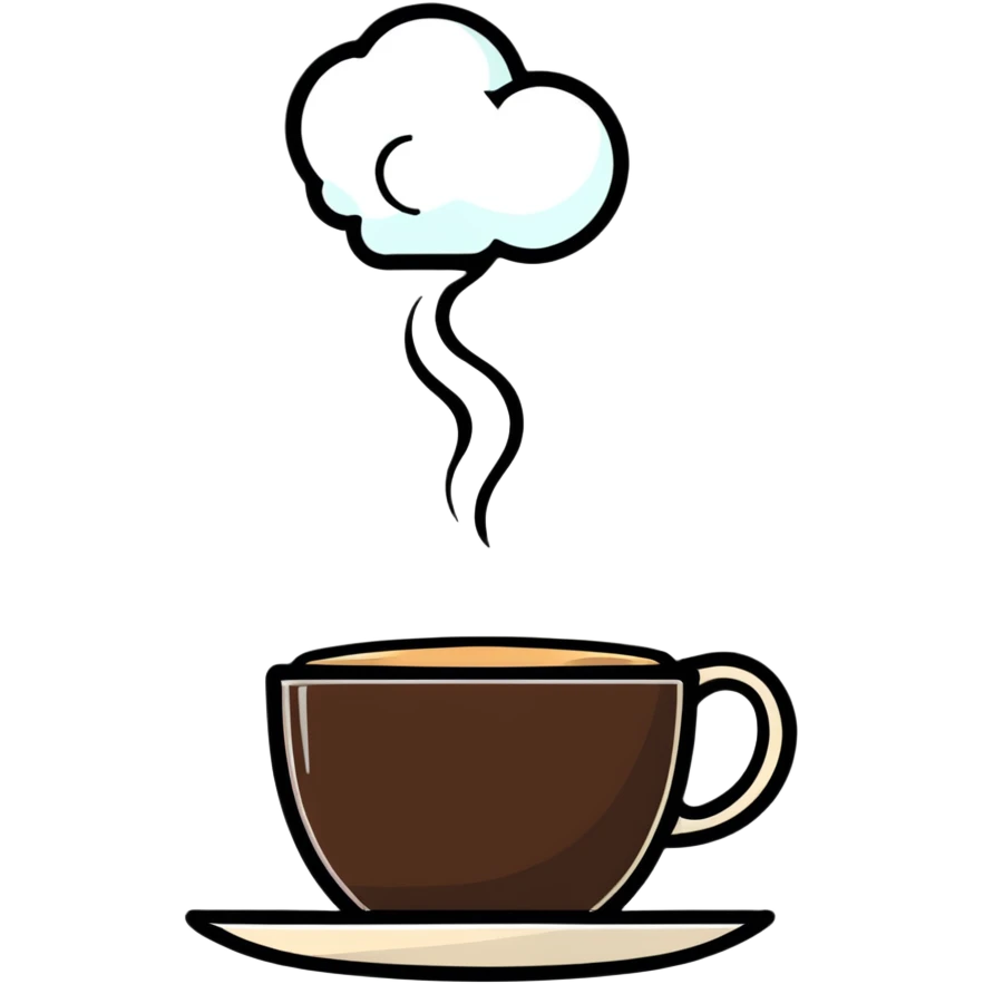 coffee cup with steam emoji