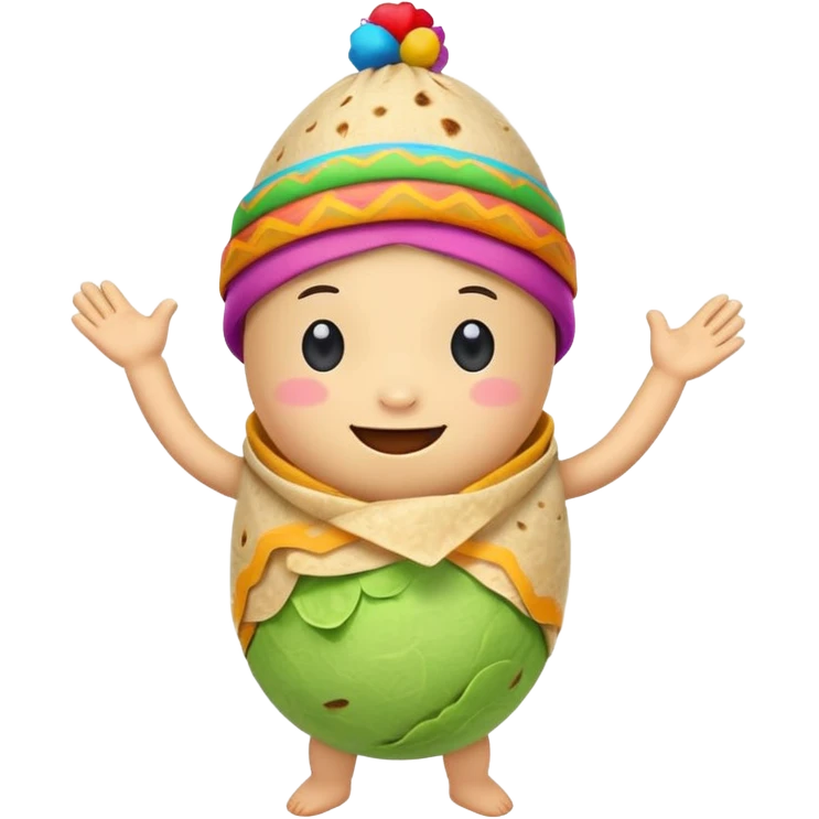 Make a cute burrito dancing emoji
