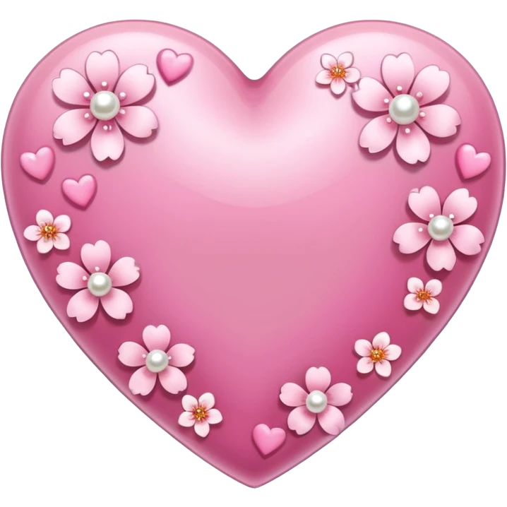 heart with sakura and a pearl border emoji
