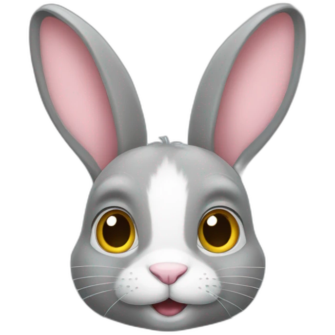 Grey rabbit with an iPhone 15 emoji