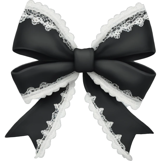 black bow emoji with white lace emoji
