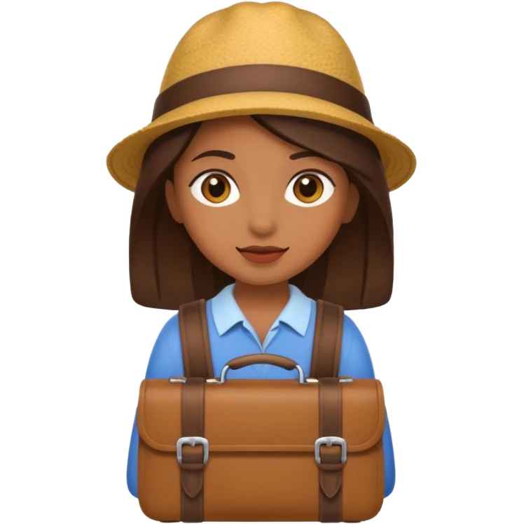 brown girl traveling emoji