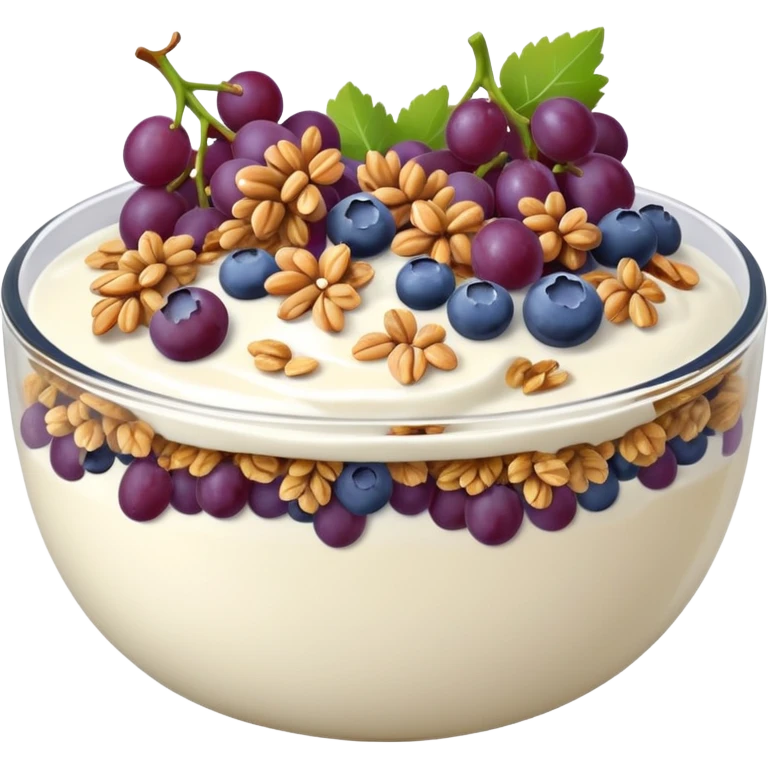 Ginnasticayoghurt bowl with grapes and blueberries emoji