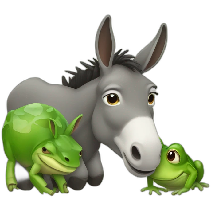 donkey crushed by a frog emoji
