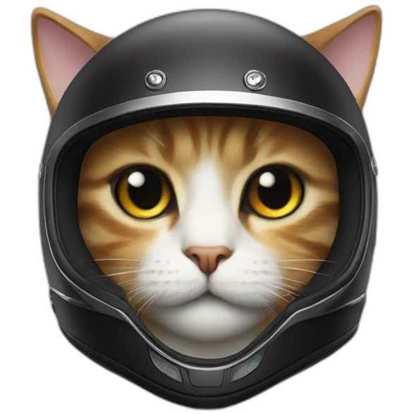 cat motorcyle helmet emoji