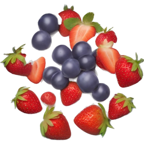 fruit yogurt bowl with strawberries and grapes emoji