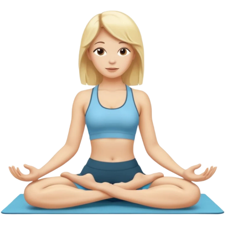mulher fazendo yoga loira   emoji