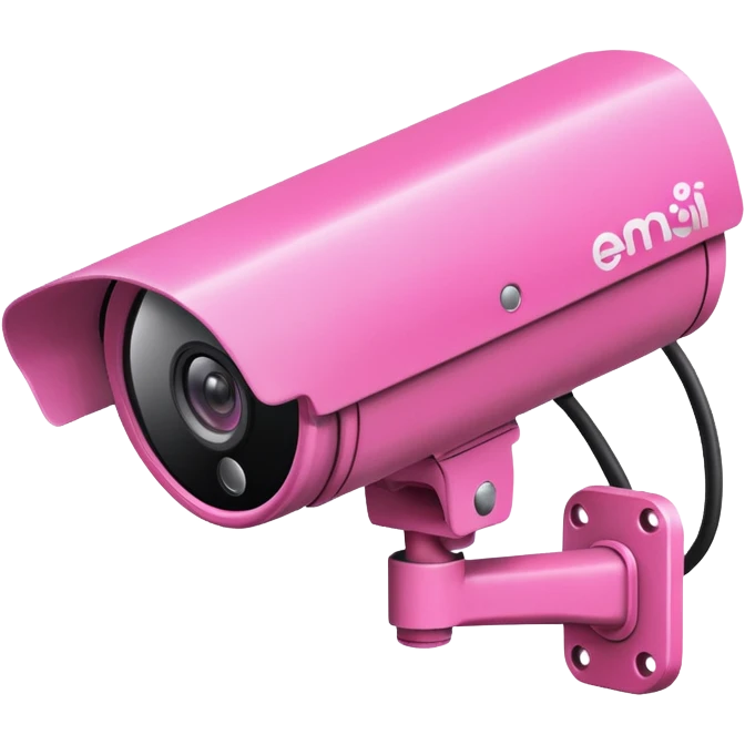 Security Camera pink with graffity emoji