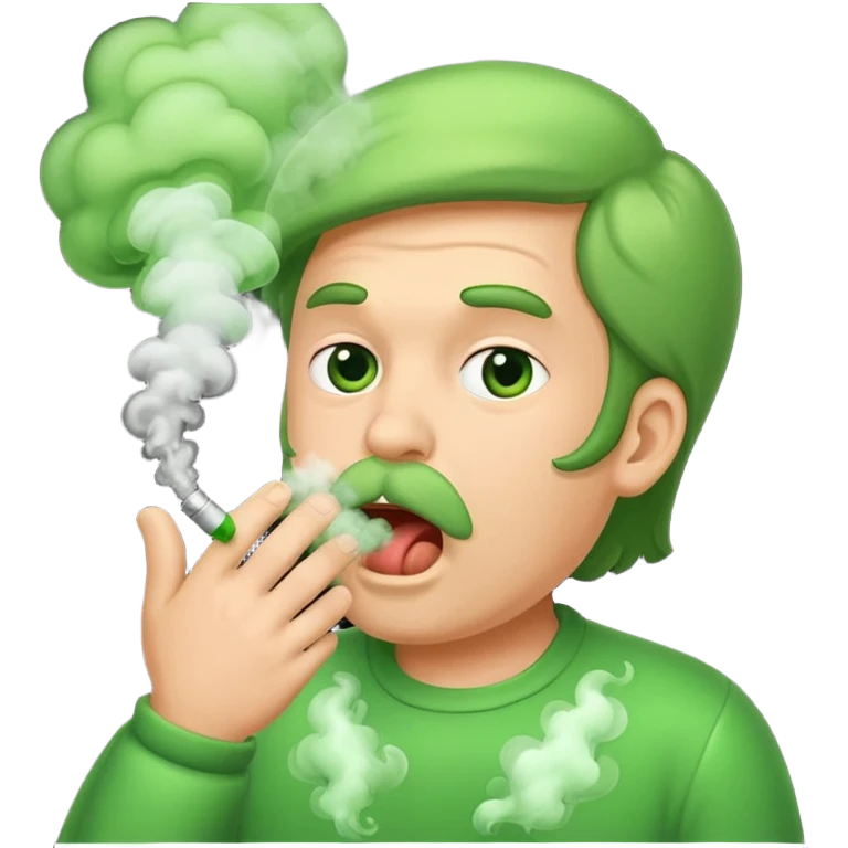 burping man with green smoke emoji