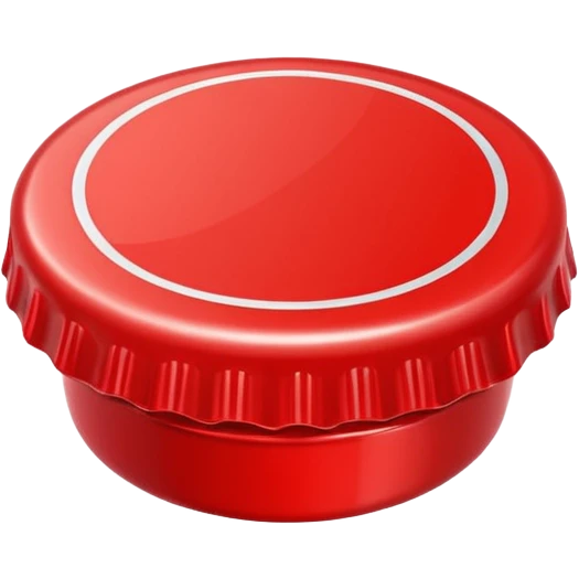 red bottle cap emoji style icon with shine effect emoji