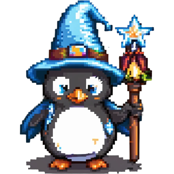 A penguin wizard emoji