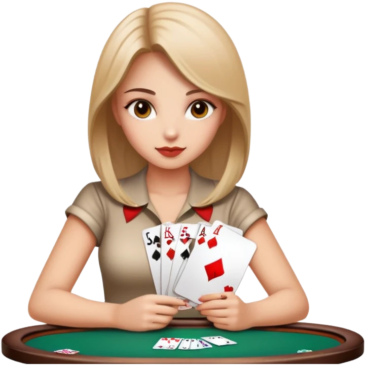 Girl playing pocker emoji