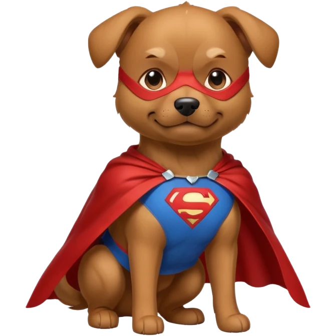 a superhero dog with cape emoji