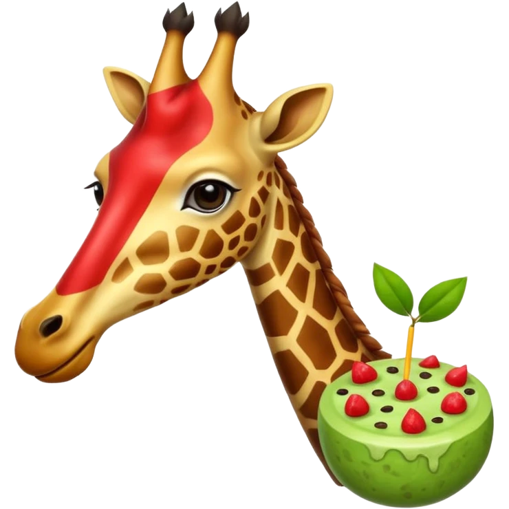 Una jirafa con una sandía  emoji