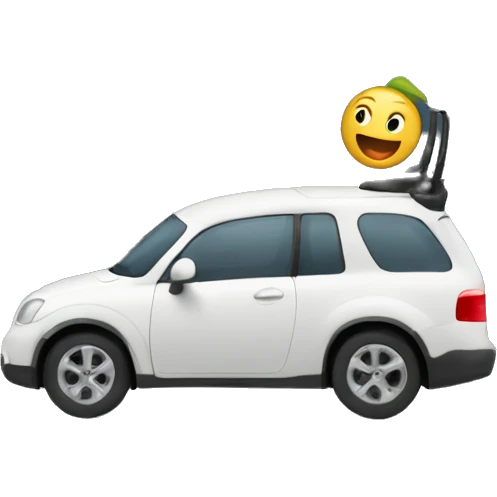 riding car and out the window emoji