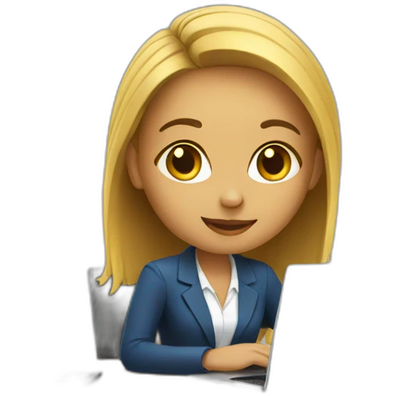 corporate girl working on laptop emoji